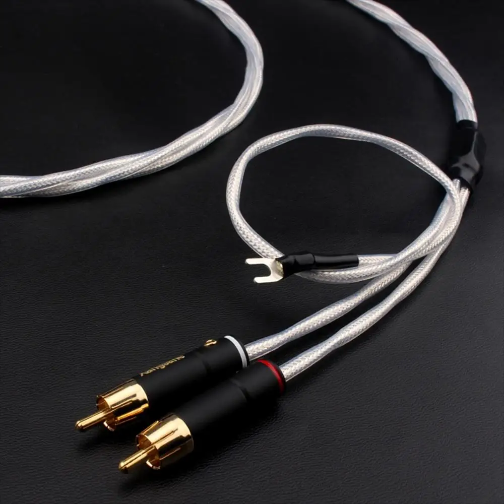 HIFI высококачественный 7N OFC 2RCA штекер-штекер посеребренный экранированный Sire Vinyl LP