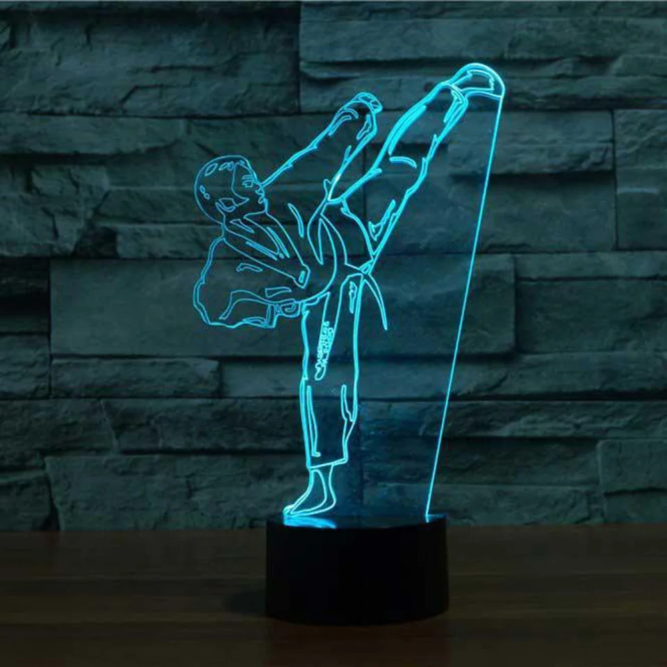 

Kongfu Man 3D LED RGB Night Light 7 Color Change Desk Light Action Figures 2209 Boys Girls Christmas Toys