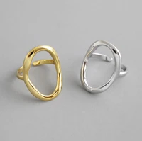 s925 sterling silver ring ins style hot sale geometric hollow out finger ring personality big adjustable ring wedding party