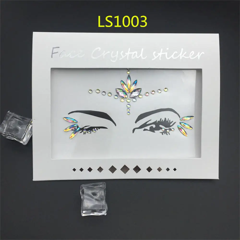 Face Gems Rhinestone Temporary Tattoo 3D Face Tattoo Crystal Stickers Body Eyes Glitter Stickers Temporary Tattoos Sticker