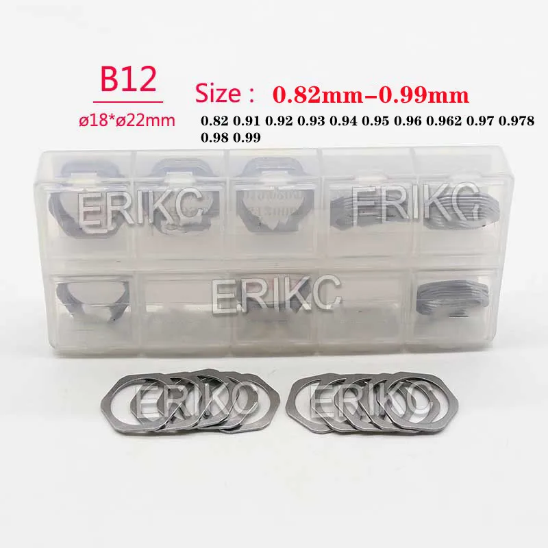 

ERIKC B12 0.82 MM 0.91MM 0.92MM 0.93MM SIZE 0.91-0.99MM Needle Valve Shims 30 PCS /Box For Injection