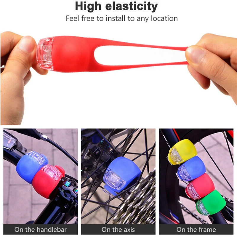 Силиконовый задний фонарь для велосипеда водонепроницаемый передний