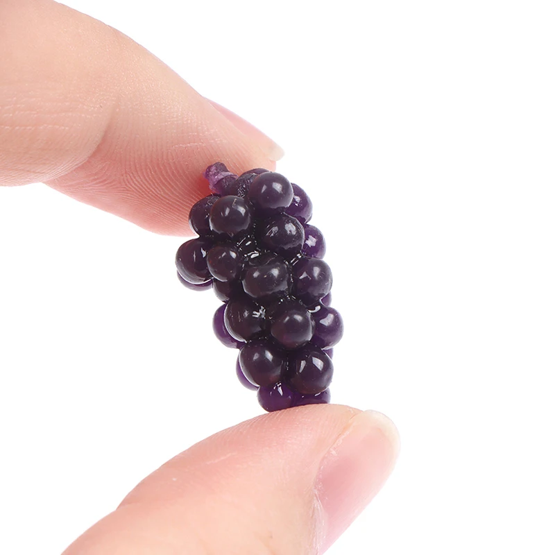 

4 шт. миниатюрный кукольный домик, имитация фруктов, яблоко, медведь, виноград, модель для мини-украшения, аксессуары для кукольного домика