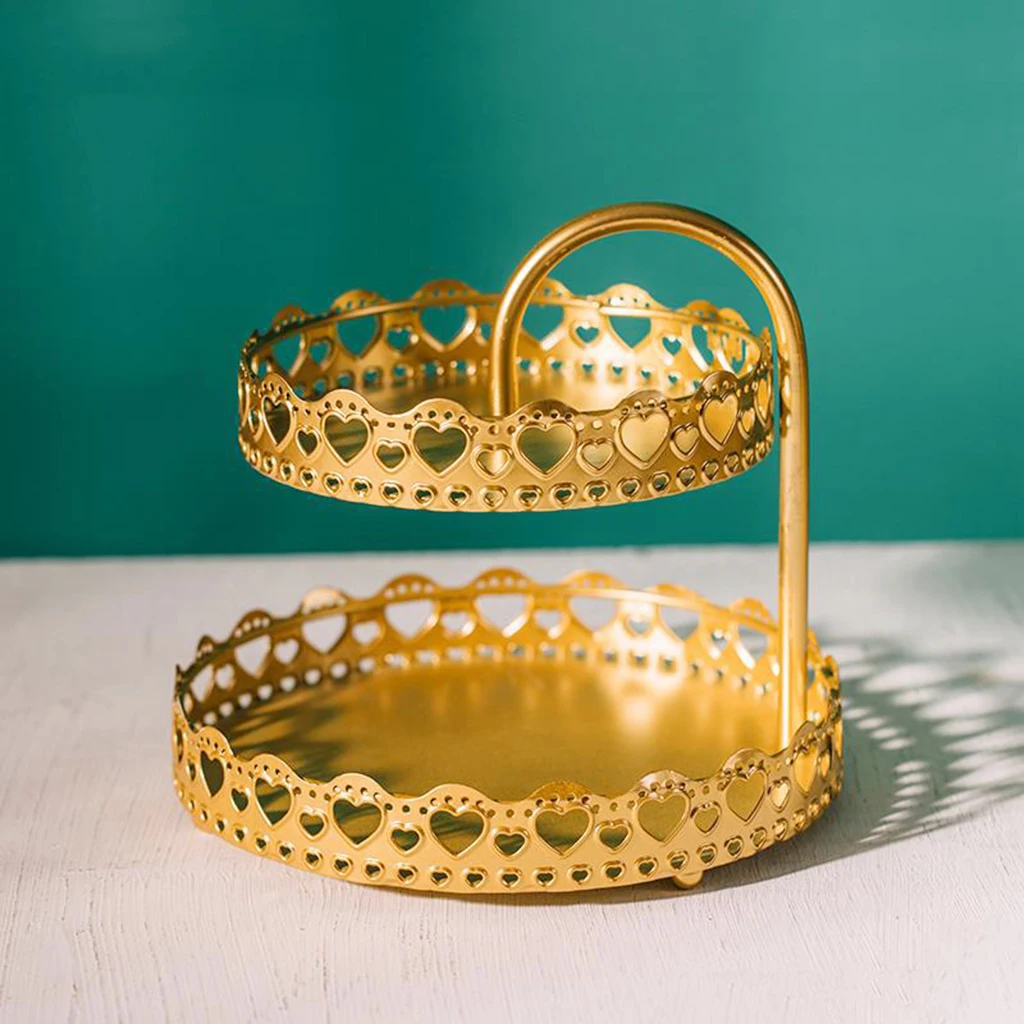 

Storage Rack Iron Double Pastry Cake Organizer Texture Dresser Bedroom