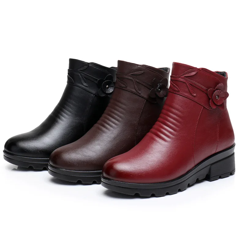 

Winter shoes women boots solid zipper snow boots women shoes warm plush wedges shoes woman ankle boots female botas mujer wed