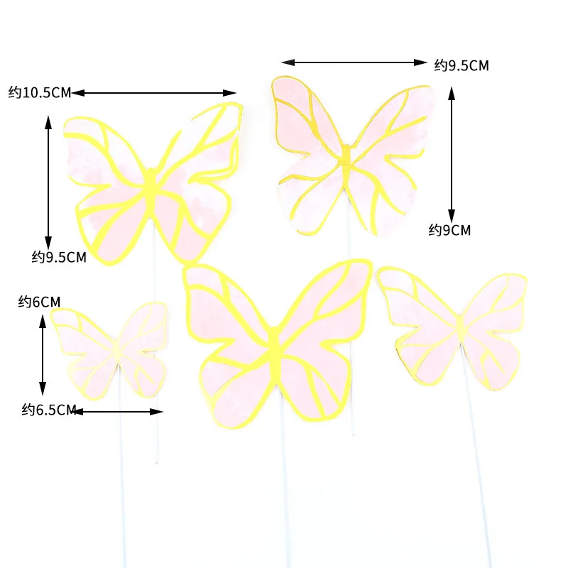

Geomertic Pink Gold Butterflies happy Cake Toppers for Happy Birthday Cupcake Cake Topper Baby Shower Unicorn Cake decorations