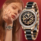 Часы наручные женские SUNKTA, креативные роскошные керамические, с браслетом из розового золота