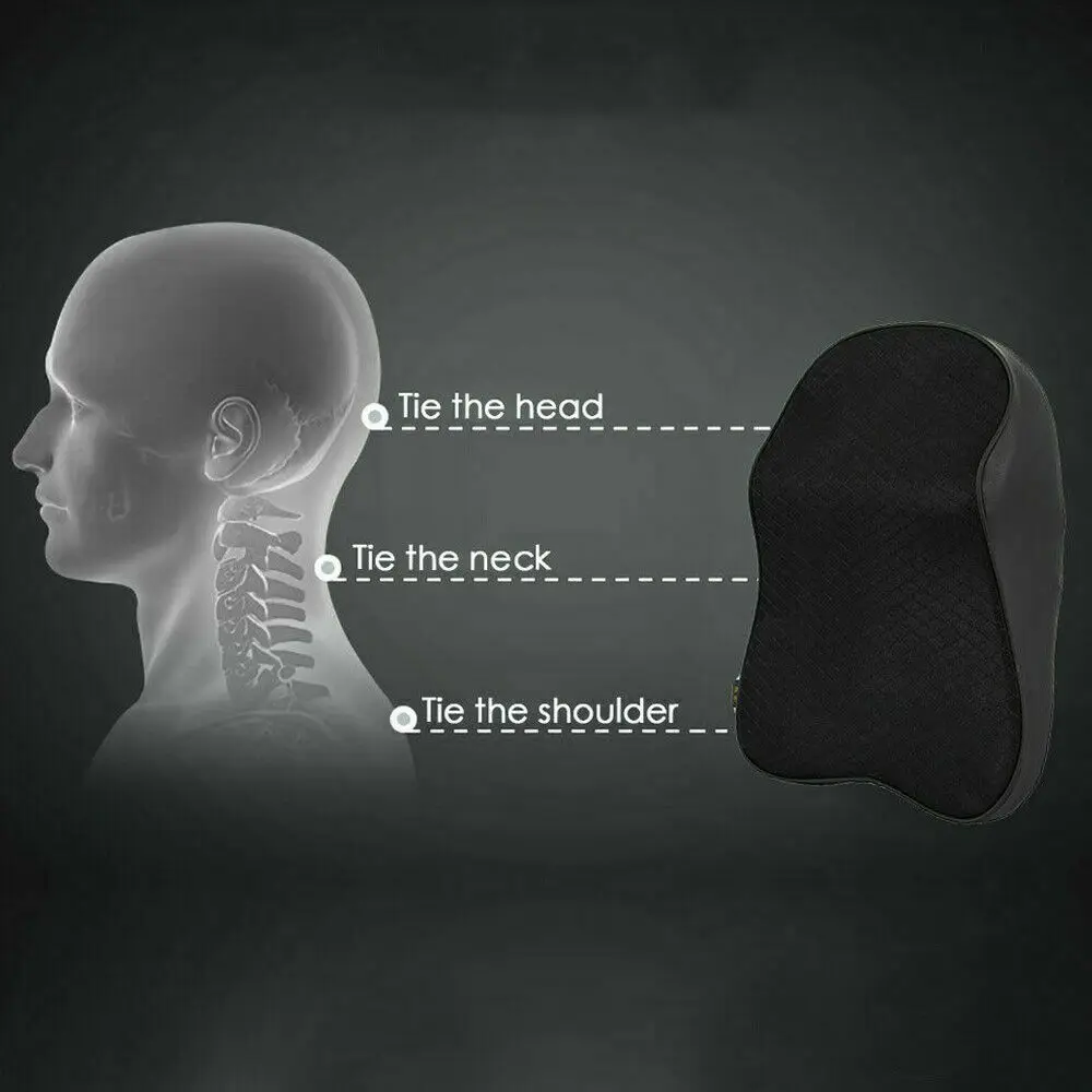

1X Car Seat Headrest Pad Memory Foam Pillow Head Neck Rest Support Cushion Black Automotive Goods Car Accessories