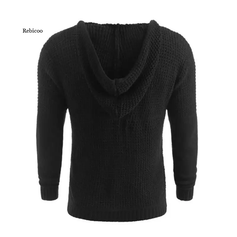 

Full and Winter Men's Jacket Double-breasted Oversized Solid Color Thick Sweater Youth Long Sleeve Knitted Sweater Men Clothes
