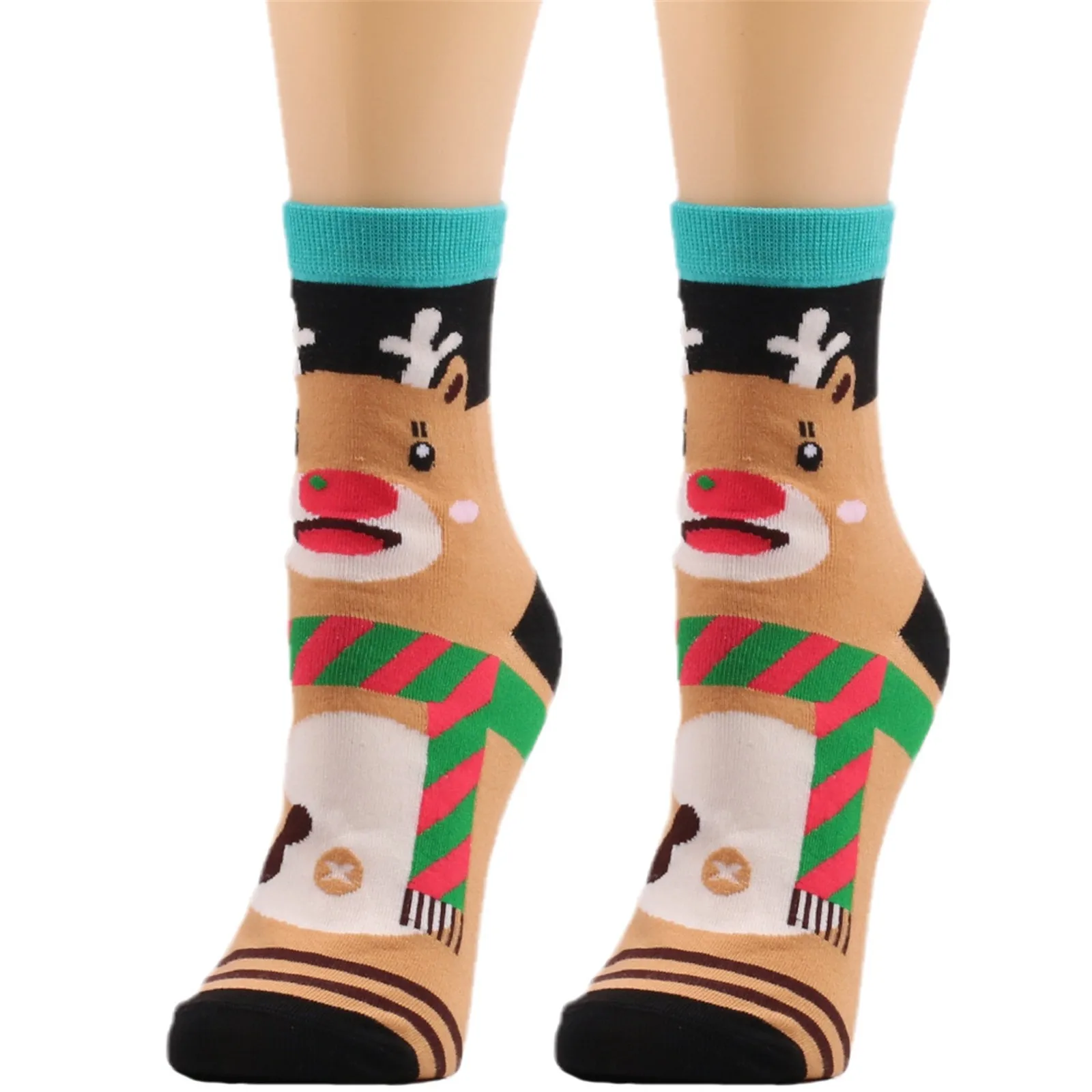 New Funny Socks Women's Winter Christmas Cute Plush Ear Cartoon Animal Print Super Soft Warm Cotton Female Ankle | Женская одежда