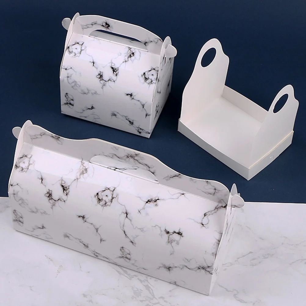 10 шт. мраморная бумажная коробка для рулонов тортов Подарочная упаковки