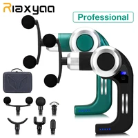 rlaxyoo 10 gear professional massage gun electric muscle body massager smart adjustable heads fascia gun relaxation pain relief