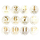 Ежемесячные наклейки для новорожденных женщин, памятные карточки для фотографий на 1-12 месяцев, 12 шт.