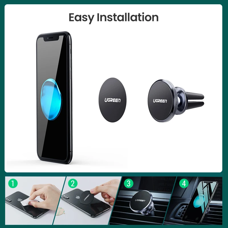 Ugreen Car Magnetic Phone Holder Cell Phone Mount Holder Stand In Car Smartphone Support Magnet for iPhone X Mobile Stand Holder