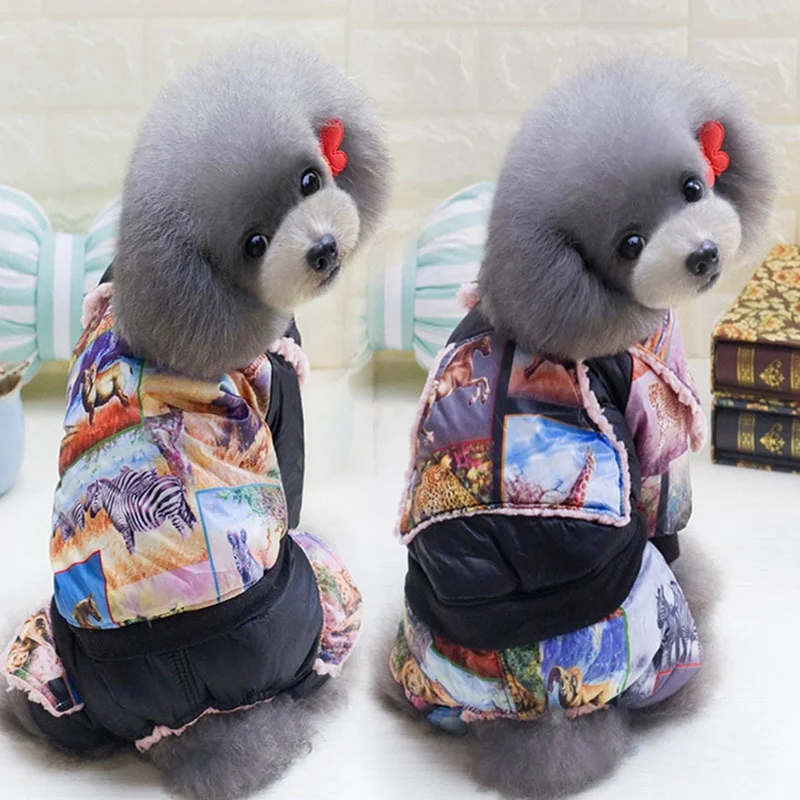Зимняя одежда с хлопковой подкладкой для домашних животных утепленная куртка