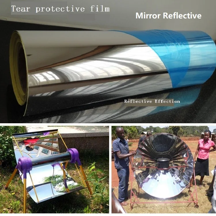 

0.1MM 0.15MM 0.2MM 50cm Width High Light Mirror Waterproof Self Adhesive UV Reflective Light Opaque Film