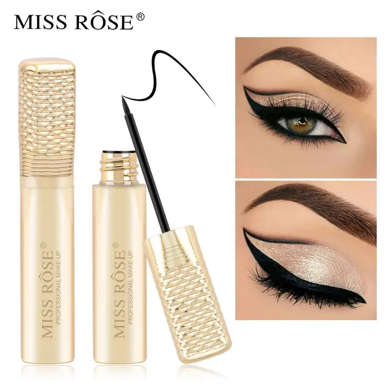 Подводка для глаз MISS ROSE Black профессиональный водостойкий макияж долговечный