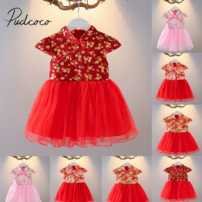 2020 летняя одежда для малышей платье принцессы Ципао в стиле ретро маленьких