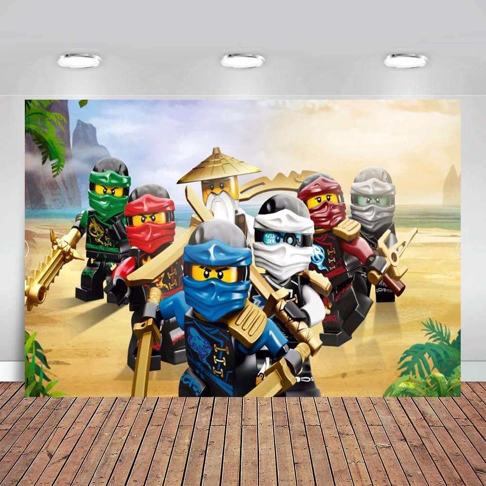 Виниловый фон для студийной фотосъемки на заказ с морским песком и пляжем Ninjago 220 см X 150 см