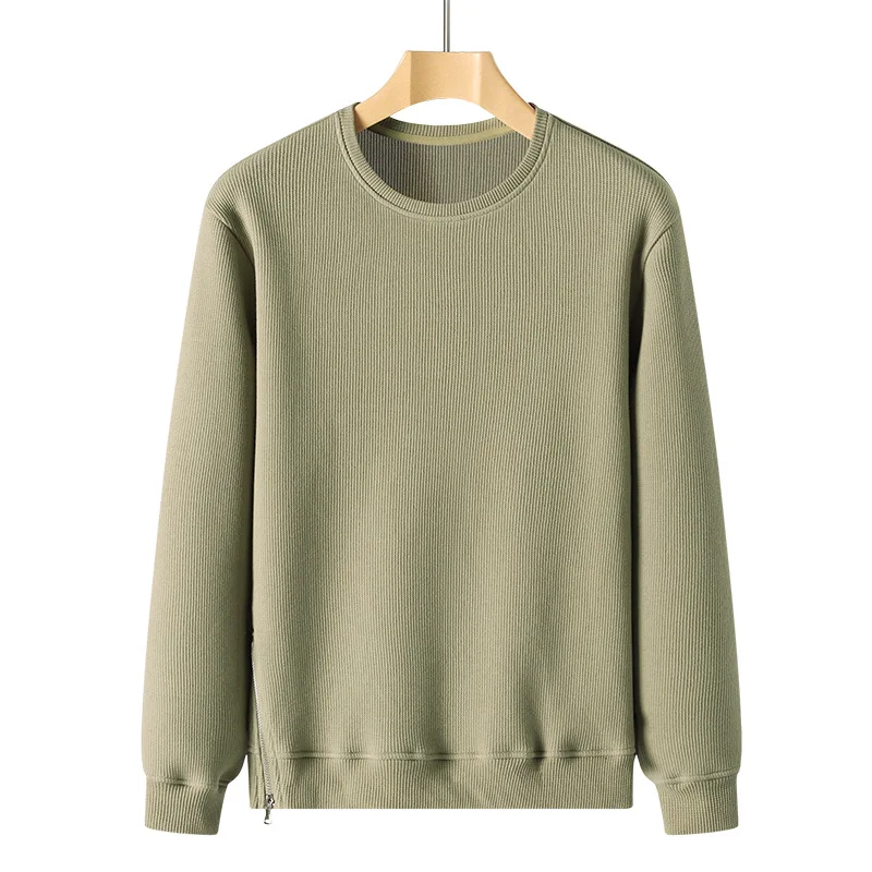 

2021 осень новый продукт толстовки мужские чистый цвет тренд большой размер Хеджирование круглый вырез длинный рукав мужская одежда