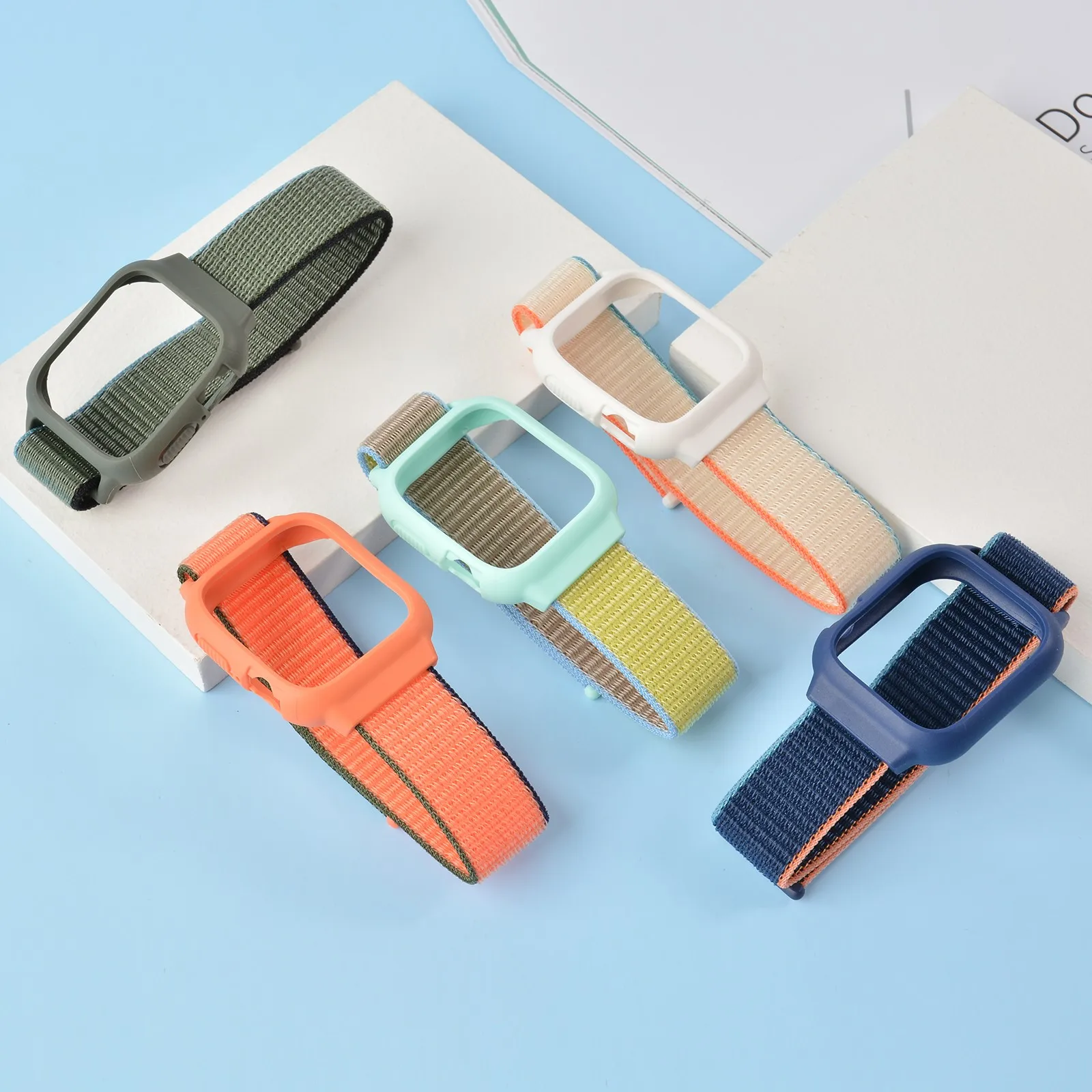Ремешок нейлоновый для Apple Watch Band 4/5/6/Se встроенный браслет Iwatch 7 поколения
