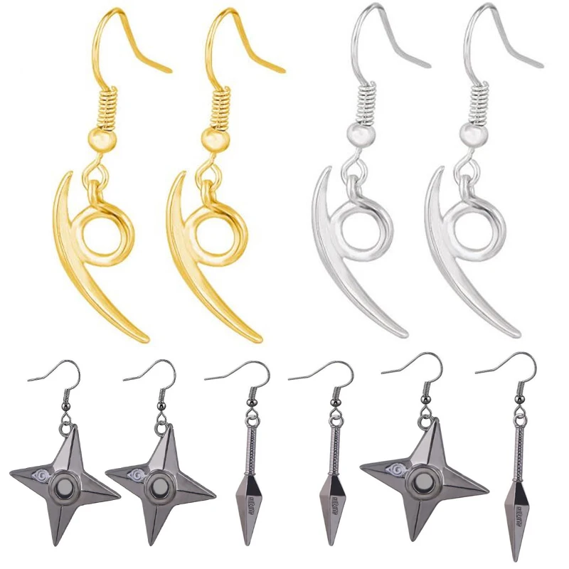 

Creative Drop Earrings Orochimaru Kunai Shuriken Dart Weapon Konoha Dangle Earring Men Women Cosplay Anime Jewelry Gothic Earing