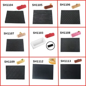 SHENHONG деревянные, в форме сердца, кофейный Алмазный геометрический узор, набор, коврик с текстурой, силиконовая форма для торта, мусс, инструменты жаропрочная посуда для десерта