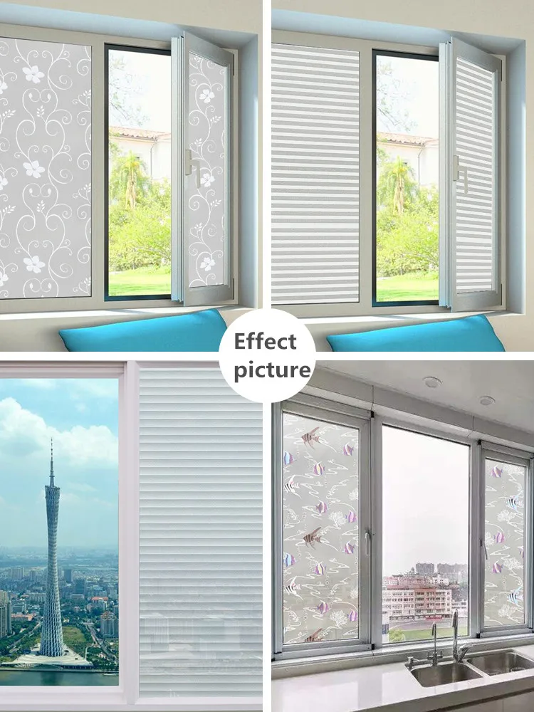 Window glass sticker self-adhesive frosted bathroom sliding door balcony shading sunscreen insulation film household window | Дом и сад