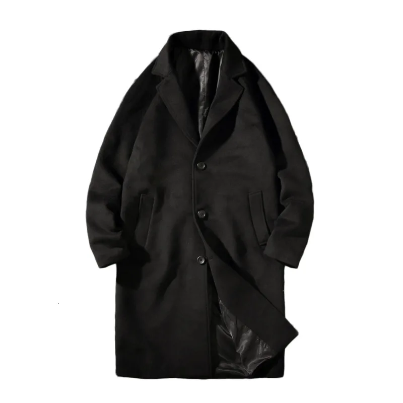 

Men's cotton jacket 2021 autumn and winter new woolen warm long trench coat youth personality fashion trend men's clothing