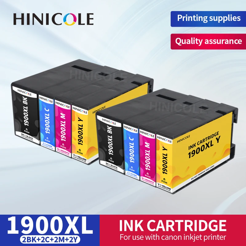 

HINICOLE PGI-1900XL PGI1900 C-1900 4 Color Compatible Printer Ink Cartridge for Canon 1900xl MAXIFY MB2390 Printer