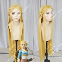 39 100cm long zelda elizabeth smith princess zelda heat resistant hair cosplay costume wigs wig cap
