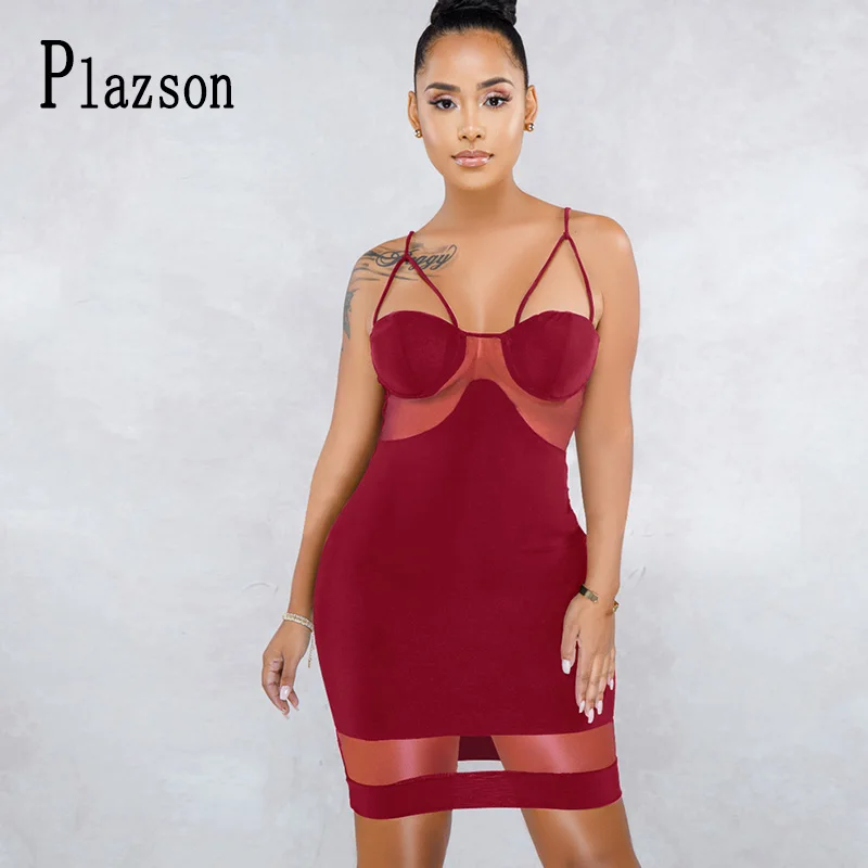 

New Women Bodycon Spaghetti Strap nightclub Mini Dress Hollow Out Sexy Club Wear Elegant Evening Party Dresses Female beachwear