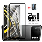 Защитное стекло 2 в 1 для Xiaomi POCO m3, poko pocco x3 Pro NFC f3