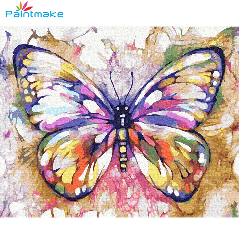 Краска для создания бабочки DIY по номерам без рамки Масляная на холсте птица