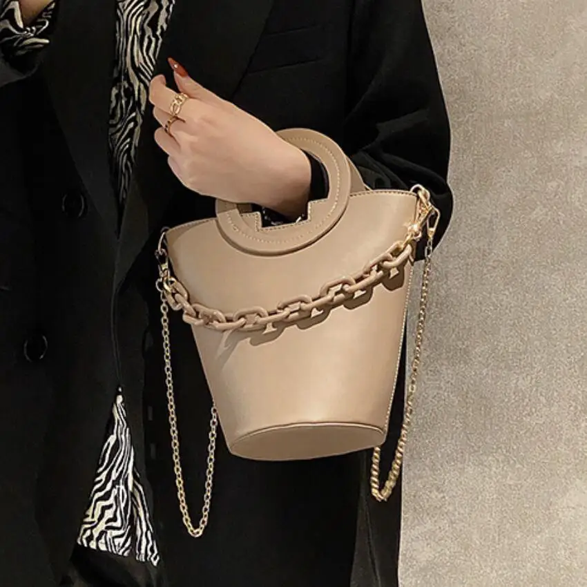 Винтажная женская сумка-тоут на цепочке, модная новинка 2021, Высококачественная дизайнерская женская сумка из искусственной кожи, сумка-мес...