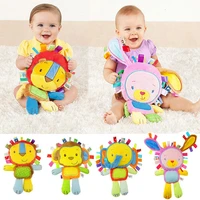 cartoon baby plush rattles toys appease doll infant hand bells elephant animal soft infant educational toys brazil dropshipping