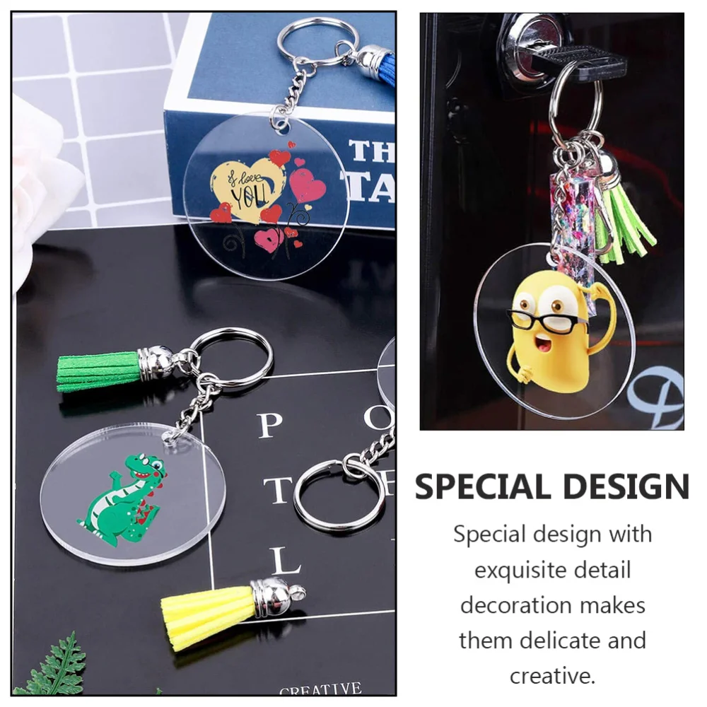 

1 Set DIY Blank Acrylic Pendant Key Ring Set DIY Key Pendant Supply