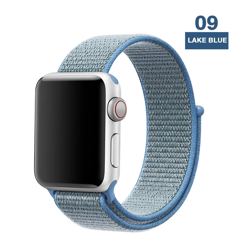 Tahoe Blue Ремешок для наручных часов Apple Watch серии 3/2/1 38 мм 42 мм мягкий нейлон дышащий сменный ремешок Спортивные петли для наручных часов iwatch серии 4 5 40 мм 44 мм - Цвет ремешка: Tahoe Blue