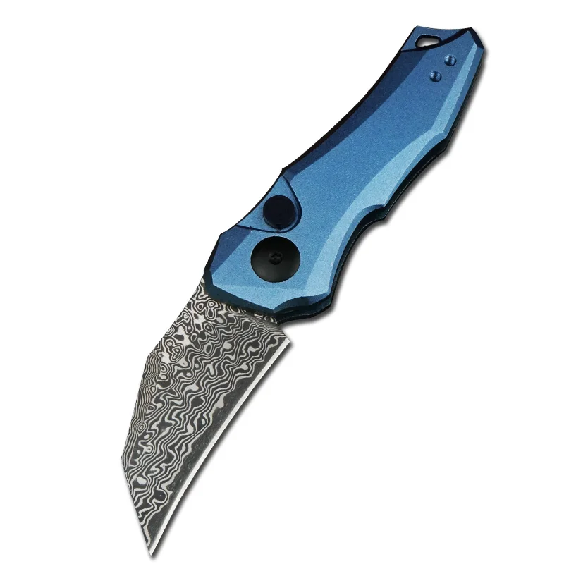 

Damascus 75350 Folding Knife Camping Survival 9Cr18MoV Tactical Blade Outdoor EDC Tools Pocket Knives Aluminum Alloy Handle