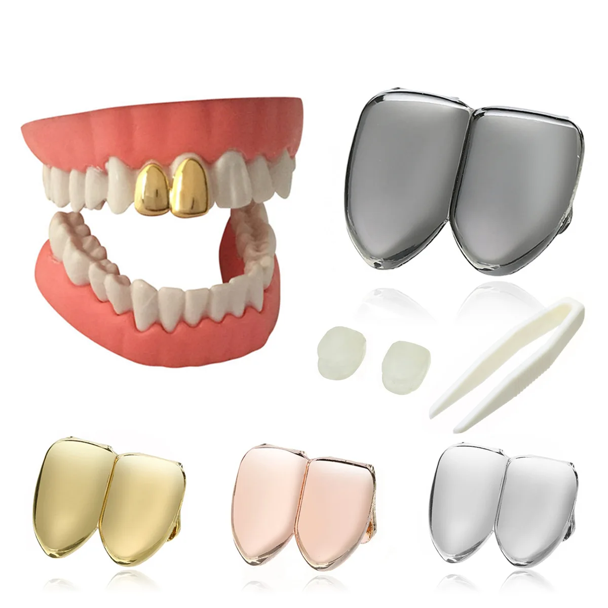 Хип-хоп грили для зубов в стиле панк серебряная/Золотая гриля модные колпачки