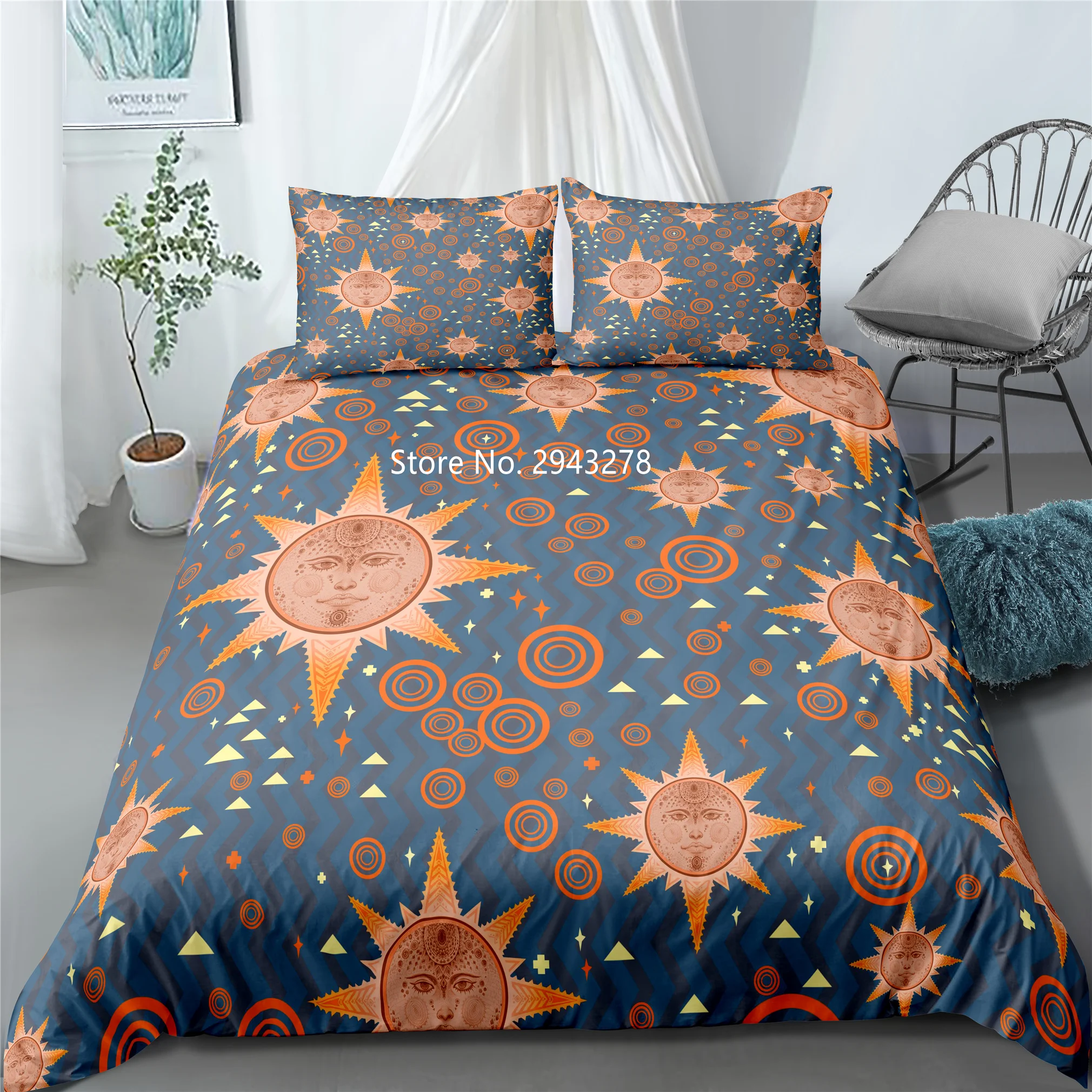 

Helios Series Pattern Comfortable Duvet Quilt Cover Pillowcase Bedding Set Children Adult Bedroom Deluxe Decorative Home Textile