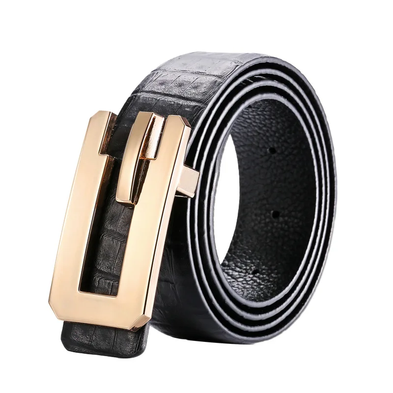 Maikun Men's Genuine Leather Alloy Plate Buckle Belt Creative Style Belt Fashion High Quality Silicone Film
