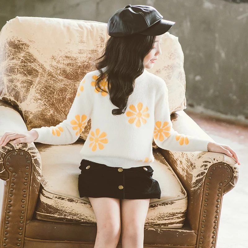 

Children Sweaters Autumn Fall Winter Soft Warm Baby Girls Clothes Top Pullover Outfits Teenagers Knitwear