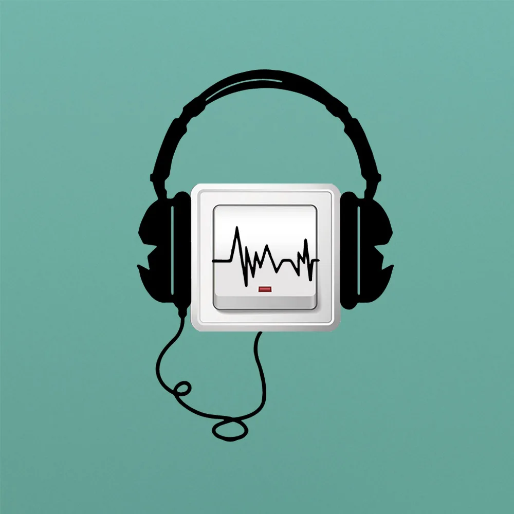 Мультяшная гарнитура виниловая наклейка на стену домашний декор Стикеры для