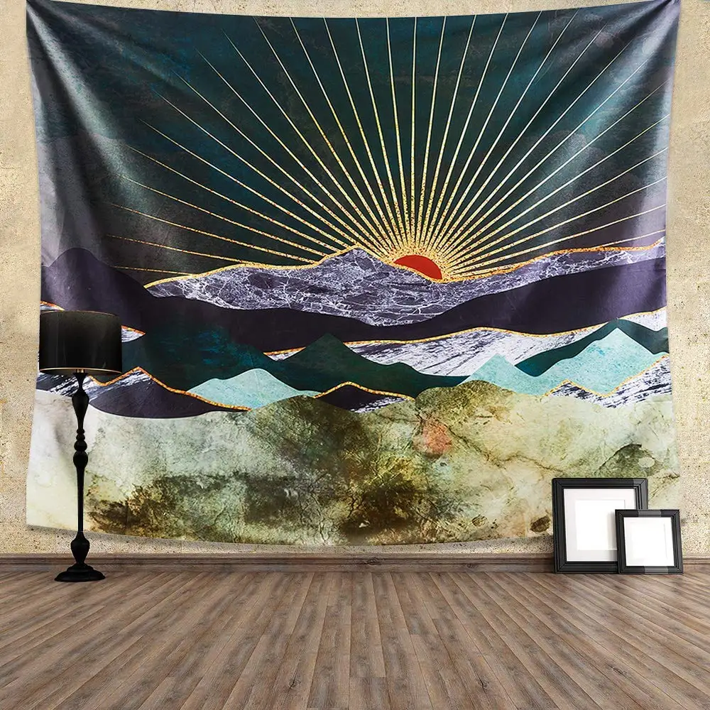 Гобелен гор природный пейзаж закат Настенный декор для спальни колледжа