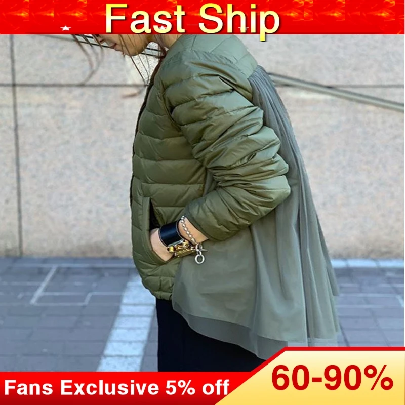 Хлопковая стеганая куртка для женщин дизайнерская модная Армейская зеленая
