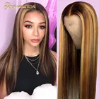 Парик медовый блонд 13x1 T бразильский прямая шнуровка, парики для чернокожих женщин, прямой парик из натуральных волос