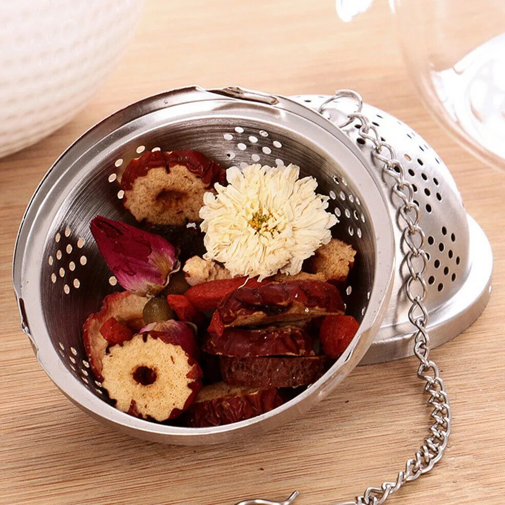 

1 Pcs Tea Infuser Ball Mesh Loose Leaf Strainer Stainless Steel Drain Tea Filter Seasoning Ball Home Kicthen Supplies