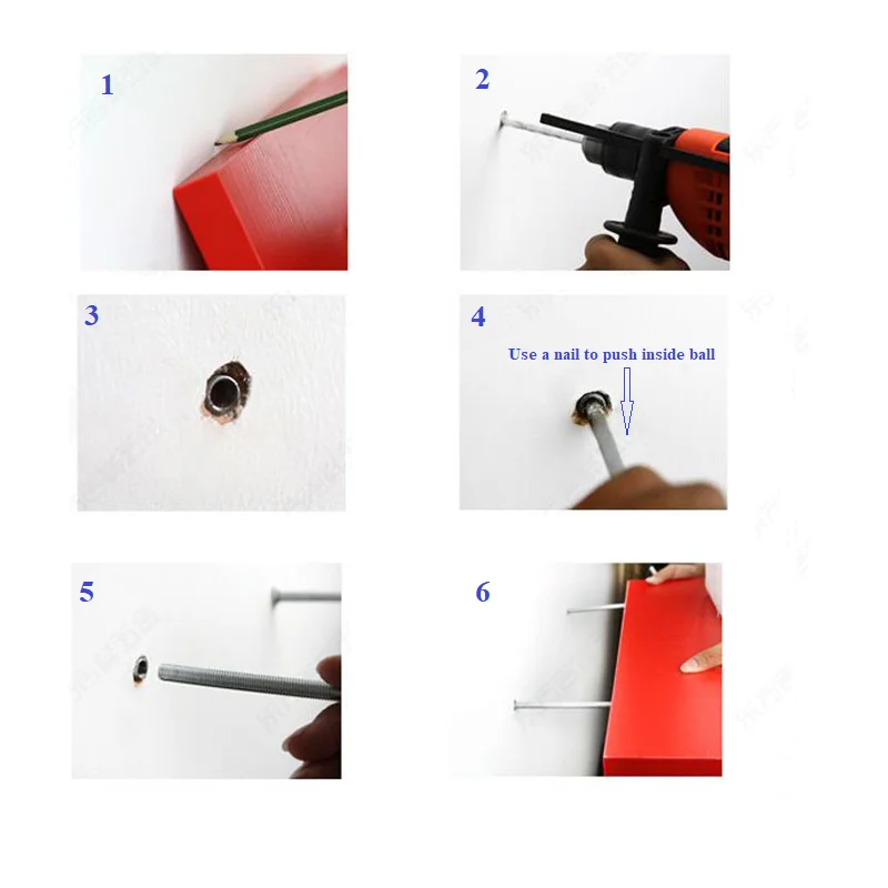 20Pcs/Lot Wall Mounted Floating Wooden Shelf Conceal Invisible Support Bracket Threaded Bolt With Expansion Anchor Nut | Обустройство