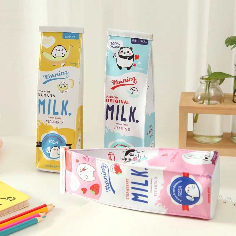 

Pencil Case PU Leather Zipper Closure Cute Stationery Novelty Pencil Pouch Cartoon Printed Pen Case School for Girl DQ-D